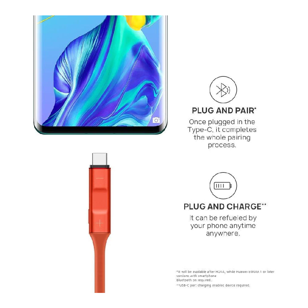 سماعات هواوي بلوتوث برتقالي CM70-C. سماعات هواوي بلوتوث برتقالي CM70-C.